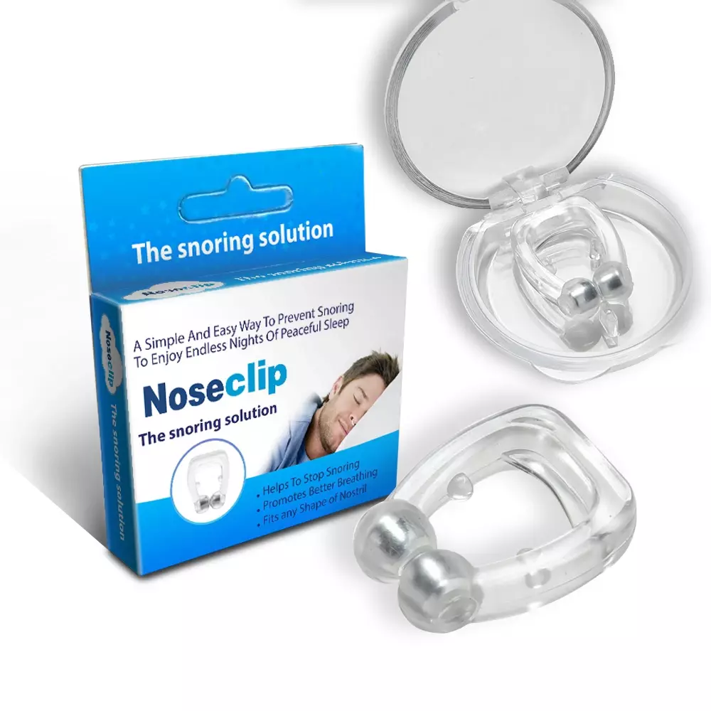 Anti Ronflement Noseclip, Clip de nez en silicone magnétique, Prévenir l'apnée intermittente, améliore la respiration